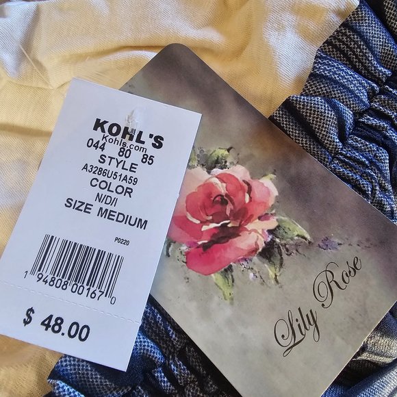 NWT Lily Rose Button Front Paper Bag elastic waist jumpsuit V-neck 1 piece Med - Picture 12 of 12